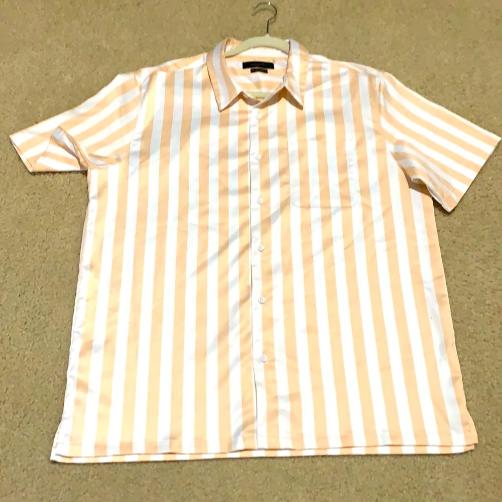 Men silk resembled Buttoned down Short-Sleeve (XL)